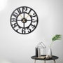 Wallity Reloj de Pared Decorativo de Metal Circle Negro 50x50cm Diseño Elegante Moderno